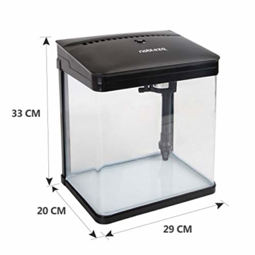 Nobleza - Nano-Fischtank-Aquarium mit LED-Leuchten & Filtersystem, tropischeAquarien, 14 Liter, Schwarz - 6