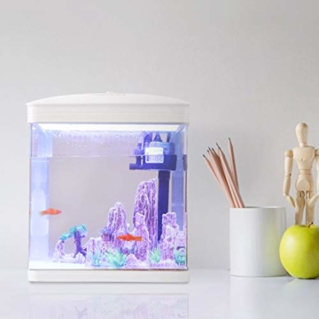 Nobleza - Nano-Fischtank-Aquarium mit LED-Leuchten & Filtersystem, tropischeAquarien, 14 Liter, Schwarz … - 2