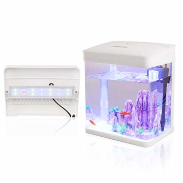 Nobleza - Nano-Fischtank-Aquarium mit LED-Leuchten & Filtersystem, tropischeAquarien, 14 Liter, Schwarz … - 3
