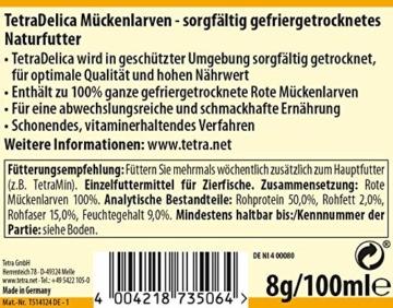 TetraDelica Bloodworms, Naturfutter für Zierfische, enthält zu 100% gefriergetrocknete rote Mückenlarven, 100 ml Dose - 2