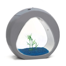 allpondsolutions kleines, rundes Nano-Aquarium, tropisches süßwasserbecker, LED-Beleuchtung, 13,5 l, grau. - 1