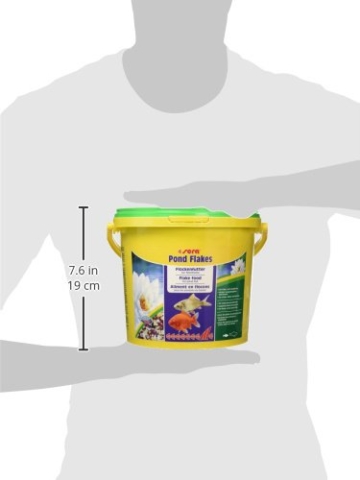 sera 07075 pond flakes 3800 ml - das lange schwimmende Flockenfutter für kleinere Teichfische - 8