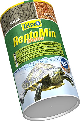 Tetra ReptoMin Menu Hauptfuttermix (in drei verschiedenen Formen, schwimmfähige Futtersticks für Wasserschildkröten mit Pellets, Krill und Shrimps), 1er Pack (1 x 250 ml Dose) - 2