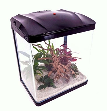 Hr-320 schwarz Nano Aquarium Komplettaquarium Mini Aquarium Filteranlage Nanoaquarium Komplett Filter Beleuchtung - 2