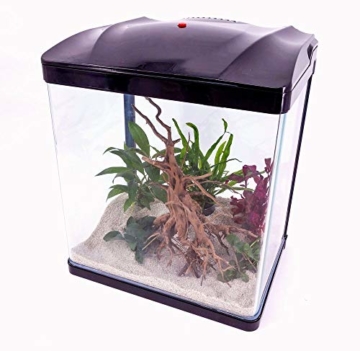 Hr-320 schwarz Nano Aquarium Komplettaquarium Mini Aquarium Filteranlage Nanoaquarium Komplett Filter Beleuchtung - 3