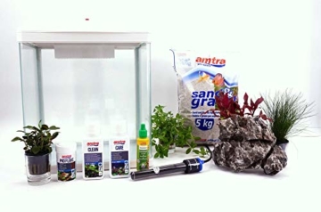 HR-320 weiß inklusive Dekoration Nano Aquarium Komplettaquarium Filteranlage Nanoaquarium Set Filter Beleuchtung - 1