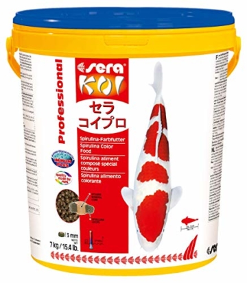 sera 07036 KOI Professional Spirulina Farbfutter 7 kg - Das Profifutter für perfekte Farben, ideales Wachstum und gesunde Fische mit hohem Spirulina-Anteil (6,3%) ab 8°C - 1