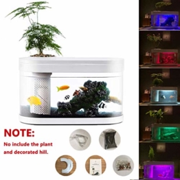 Zenph 8L Nano Aquarium Aquarien mit 5 Colors LED-Beleuchtung Einsteigerbecken mit Filter und Energie Sparen 5W Ruhig Pump, für Zuhause und Büro, Weiß - 1