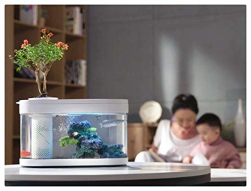 Zenph 8L Nano Aquarium Aquarien mit 5 Colors LED-Beleuchtung Einsteigerbecken mit Filter und Energie Sparen 5W Ruhig Pump, für Zuhause und Büro, Weiß - 8