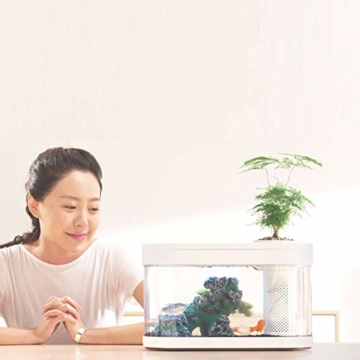 Zenph 8L Nano Aquarium Aquarien mit 5 Colors LED-Beleuchtung Einsteigerbecken mit Filter und Energie Sparen 5W Ruhig Pump, für Zuhause und Büro, Weiß - 9