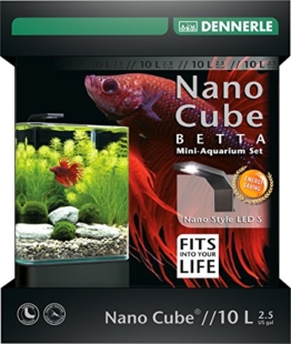 Dennerle Nano Cube Betta - 10 Liter Mini Aquarium mit LED Beleuchtung - 1