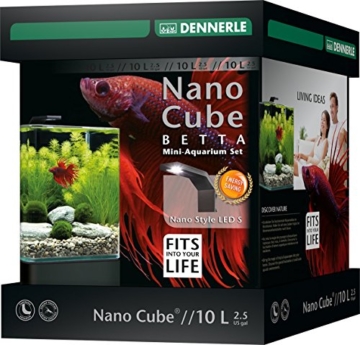Dennerle Nano Cube Betta - 10 Liter Mini Aquarium mit LED Beleuchtung - 2