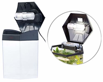 infactory Nano Aquarium: Beleuchtetes Panorama-Aquarium Hexagon, Komplett-Set, 19 l (Aquarien Komplettsets) - 5