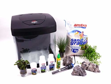 Nano Aquarium Set XCube Komplettset schwarz Cube | 26 Liter Becken inkl. Deko, Pflanzen, LED und Mondlicht | Für Anfänger geeignet - 2