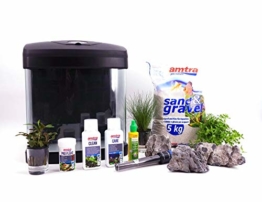 Nano Aquarium Set XCube Komplettset schwarz Cube | 26 Liter Becken inkl. Deko, Pflanzen, LED und Mondlicht | Für Anfänger geeignet - 1