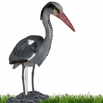 Gardigo Reiher Figur | Gartenfigur zur Reiher Abwehr, mit Erdspieß für sicheren Halt | Schutz gegen Fischreiher - 1