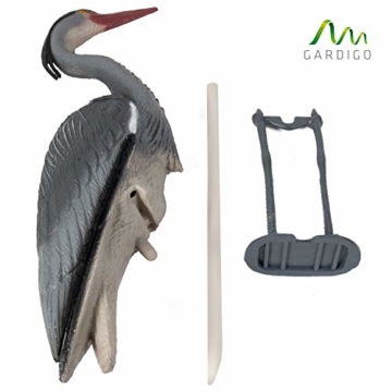 Gardigo Reiher Figur | Gartenfigur zur Reiher Abwehr, mit Erdspieß für sicheren Halt | Schutz gegen Fischreiher - 8
