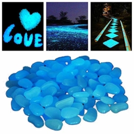 StillCool Leuchtsteine 100er Bunt Leuchtender Floureszierende Pebble Steine für Aquarium Garten Flur Kinderzimmer Dekoration - 1