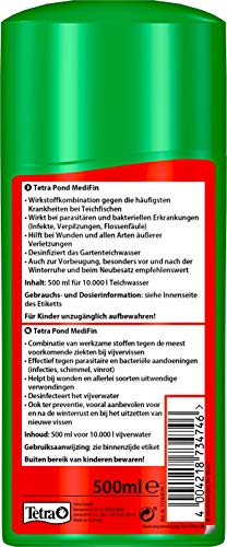 Tetra Pond MediFin (universell wirkendes Arzneimittel für alle Gartenteichfische, Vorbeugung Desinfektion Medikament Garten Krankheiten), 500 ml Flasche - 2