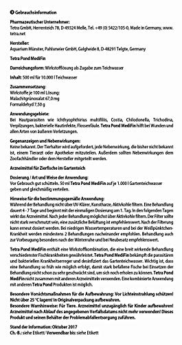 Tetra Pond MediFin (universell wirkendes Arzneimittel für alle Gartenteichfische, Vorbeugung Desinfektion Medikament Garten Krankheiten), 500 ml Flasche - 5
