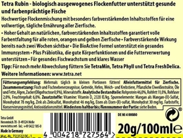 TetraRubin Hauptfutter (für Zierfische, für intensive Farbenpracht mit natürlichen Farbverstärkern, plus Präbiotika für verbesserte Körperfunktionen und Futterverwertung), 100 ml Dose - 6