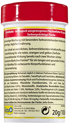 TetraRubin Hauptfutter (für Zierfische, für intensive Farbenpracht mit natürlichen Farbverstärkern, plus Präbiotika für verbesserte Körperfunktionen und Futterverwertung), 100 ml Dose - 7