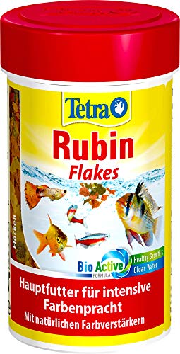 TetraRubin Hauptfutter (für Zierfische, für intensive Farbenpracht mit natürlichen Farbverstärkern, plus Präbiotika für verbesserte Körperfunktionen und Futterverwertung), 100 ml Dose - 1