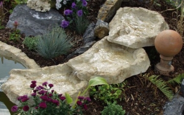 Wasserkaskaden Wasserfall Eder Bachlauf 3-teilig, Beige/Braun, a` 53 x 40 x 8 cm/ 3-teilig - 3