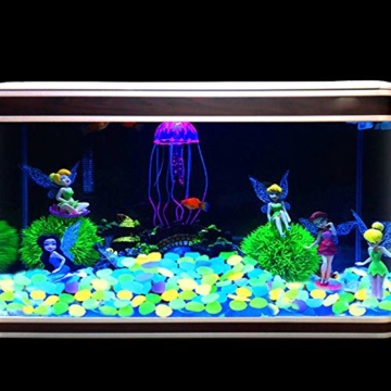 ZoomSky 200 stücke Bunt Leuchtsteine, Dunkeln leuchtende Kieselsteine Leuchtkiesel Floureszierende Pebble Steine für Halloween Aquarium Garten Flur Kinderzimmer Dekoration - 5