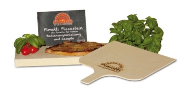3cm Pimotti Pizzastein/Brotbackstein aus Schamott +Schaufel +Anleitung & Rezepte im Set - 3