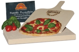3cm Pimotti Pizzastein/Brotbackstein aus Schamott +Schaufel +Anleitung & Rezepte im Set - 1