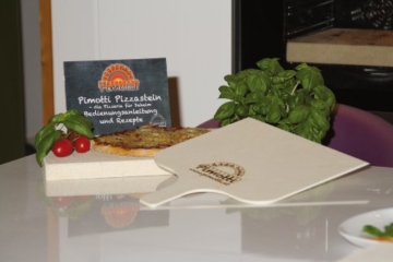 3cm Pimotti Pizzastein/Brotbackstein aus Schamott +Schaufel +Anleitung & Rezepte im Set - 4