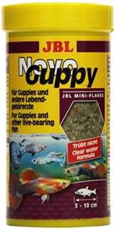 JBL NovoGuppy 30176 Alleinfutter für lebendgebärende Aquarienfische, Flocken 250 ml - 1