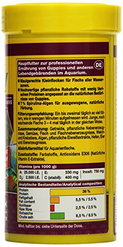 JBL NovoGuppy 30176 Alleinfutter für lebendgebärende Aquarienfische, Flocken 250 ml - 3