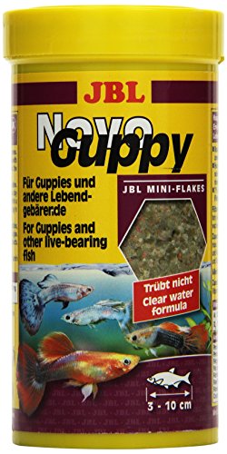 JBL NovoGuppy 30176 Alleinfutter für lebendgebärende Aquarienfische, Flocken 250 ml - 1