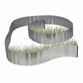Relaxdays Rasenkante verzinkt, Beetumrandung Metall, Beeteinfassung als Wurzelsperre, 5 m x 16 cm, flexibel, silber, grau - 1
