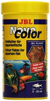 JBL NovoColor 30157 Alleinfutter für farbenprächtige Aquarienfische, Flocken 250 ml - 1