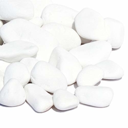 MGS SHOP Marmorkies Snow rein weiß schneeweißer Garten Kies 25 kg Karton (80/130 mm) - 1