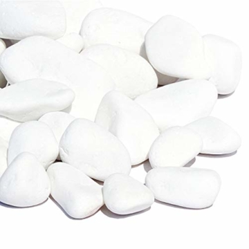 MGS SHOP Marmorkies Snow rein weiß schneeweißer Garten Kies 25 kg Karton (80/130 mm) - 1