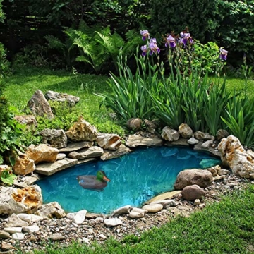 Relaxdays Teichente, schwimmender Erpel, Lockente aus Kunststoff, wetterfest, Dekofigur für Teich, Garten, mehrfarbig - 4