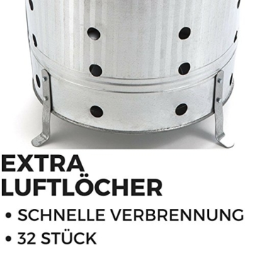 satis Feuertonne 90 Liter verzinkt I Gartenabfall schnell und einfach entsorgen I Feuerfass aus Metall, Garten Verbrennungstonne Gartentonne Ofen Brennofen - 2