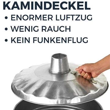 satis Feuertonne 90 Liter verzinkt I Gartenabfall schnell und einfach entsorgen I Feuerfass aus Metall, Garten Verbrennungstonne Gartentonne Ofen Brennofen - 3
