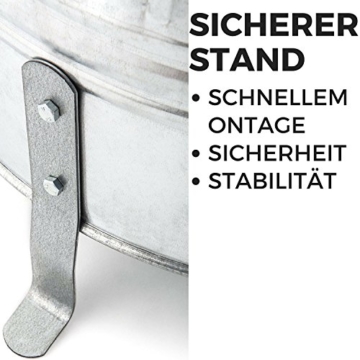 satis Feuertonne 90 Liter verzinkt I Gartenabfall schnell und einfach entsorgen I Feuerfass aus Metall, Garten Verbrennungstonne Gartentonne Ofen Brennofen - 5