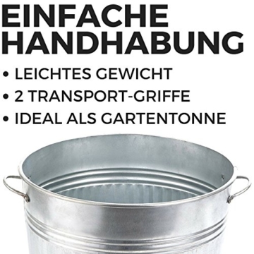satis Feuertonne 90 Liter verzinkt I Gartenabfall schnell und einfach entsorgen I Feuerfass aus Metall, Garten Verbrennungstonne Gartentonne Ofen Brennofen - 7