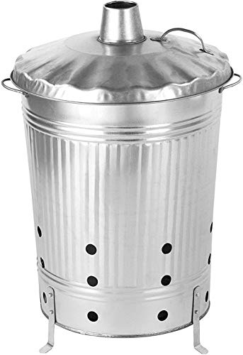 satis Feuertonne 90 Liter verzinkt I Gartenabfall schnell und einfach entsorgen I Feuerfass aus Metall, Garten Verbrennungstonne Gartentonne Ofen Brennofen - 1