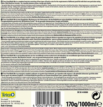 Tetra Pond Multi Mix – Fischfutter für Teichfische mit vier verschiedenen Futtersorten (Flockenfutter, Futtersticks, Gammarus, Wafer), verschiedene Größen - 3
