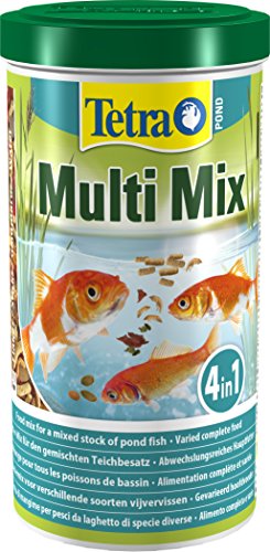 Tetra Pond Multi Mix – Fischfutter für Teichfische mit vier verschiedenen Futtersorten (Flockenfutter, Futtersticks, Gammarus, Wafer), verschiedene Größen - 1
