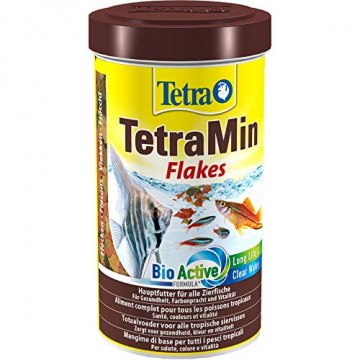 TetraMin Flakes - Fischfutter in Flockenform für alle Zierfische, ausgewogene Mischung für gesunde Fische und klares Wasser, 500 ml Dose - 1
