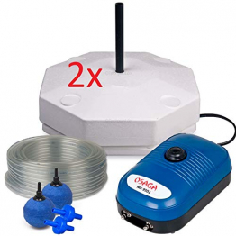 Teich Eisfreihalter Set XL inkl. regelbarer Luftpumpe OSAGA MK-9502 und Zubehör, für einen eisfreien Gartenteich, Anti Ice Winter - 1