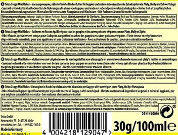 Tetra Guppy Mini Flakes Fischfutter - ausgewogenes, nährstoffreiches Flockenfutter für Guppies, 100 ml Dose - 2